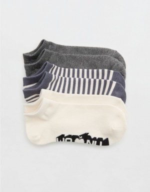 Aerie Ankle 3-Pack Socks Grey | 9867TGWSO