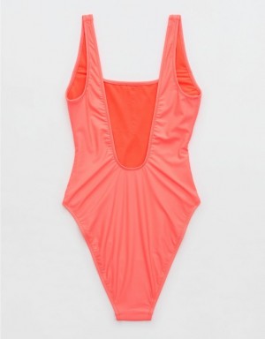 Aerie Astrology Babewatch One Piece Swimsuits Pink | 8463NBWDF