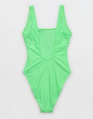 Aerie Astrology Babewatch One Piece Swimsuits Green | 8764SVDYK