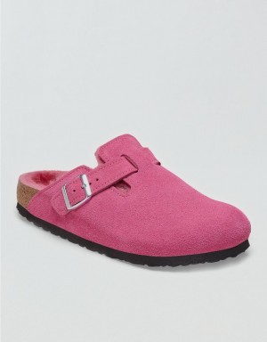 Aerie Boston Shearling Clogs Pink | 2539TAHCK