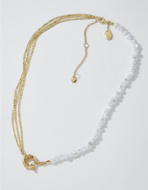 Aerie Chain And Pearl Mix Jewelry Gold | 5428EYAWR