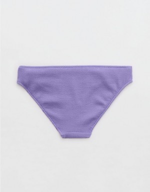 Aerie Crinkle Full Coverage Bikini Bottom Purple | 7589RADYO