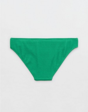 Aerie Crinkle Full Coverage Bikini Bottom Green | 9651XVREF