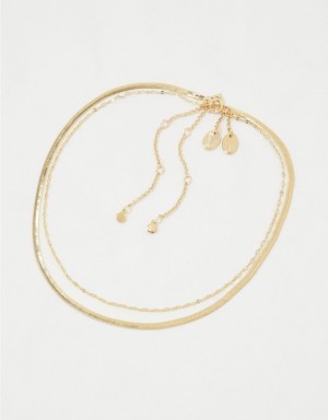 Aerie Dainty Snake Chain Pack Jewelry Gold | 0742LTKES