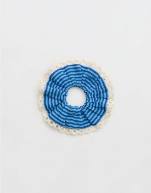 Aerie Eyelet Hair Accessories White / Blue | 6172VGNSF