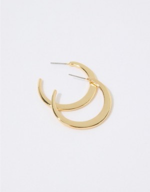 Aerie Flat Hoop Jewelry Gold | 8695NJIXW