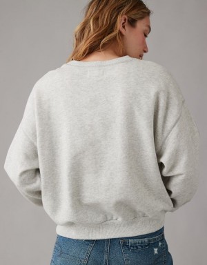 Aerie Funday Graphic Sweatshirts Grey | 2406NTZGA