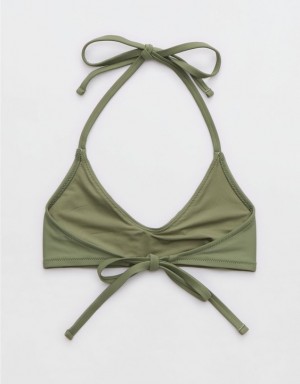 Aerie Halter Voop Bikini Top Olive | 5283HBTNU