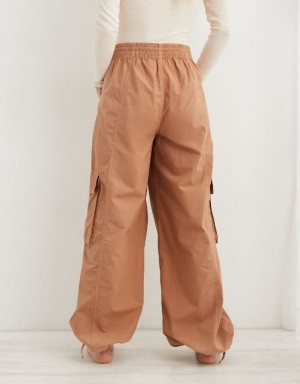 Aerie High Waisted Go-For-Itgy Cargo Pants Brown | 5062XLWMY