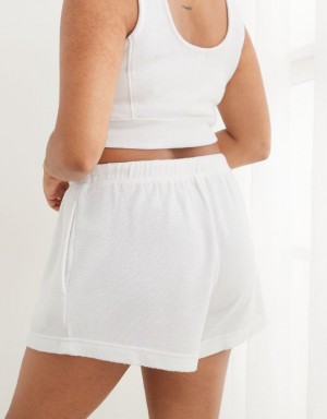 Aerie High Waisted Restart Shorts White | 3074GLQBP