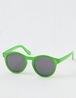 Aerie Love Goes Round Sunglasses Green | 0214UZCEI