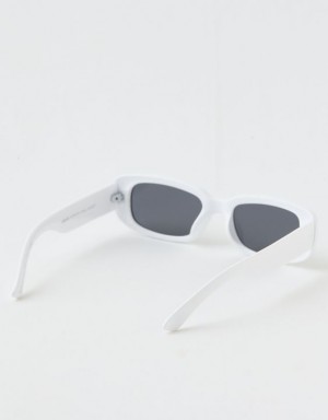 Aerie Mini Dare To Square Sunglasses White | 8607ROGAY