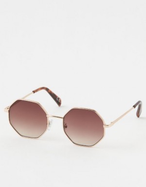 Aerie Movin' N Groovin' Sunglasses Brown | 2693WCBPY