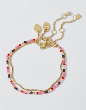 Aerie Multi Faceted Beadcelet Jewelry Pink | 1697VIGSR