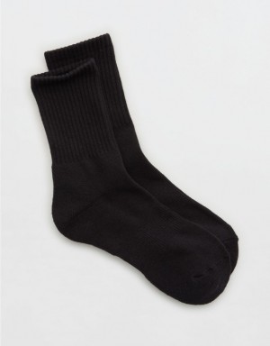 Aerie OFFLINE By Crew Socks Black | 9843CJKMH