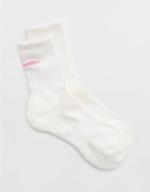 Aerie OFFLINE By Crew Socks White | 0752TFPOX