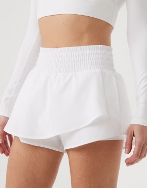 Aerie OFFLINE By High Rise Hot Stuff Shorts White | 5942ZIUXG