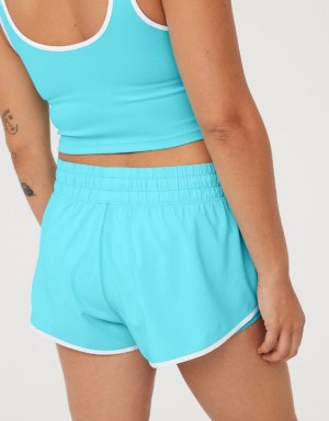 Aerie OFFLINE By Low Rise Hot Stuff Shorts Blue | 1052LVNGP