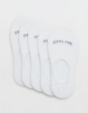 Aerie OFFLINE By No-Show 5-Pack Socks White | 7450XRLNE