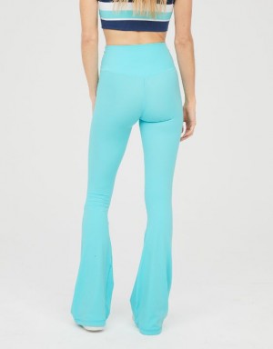 Aerie OFFLINE By Real Me High Waisted Crossover Flare Leggings Blue | 8203HEROG