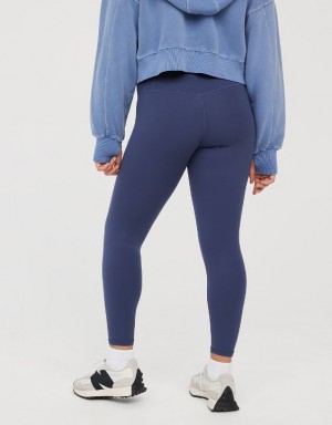 Aerie OFFLINE By Real Me High Waisted Crossover Leggings Blue | 9706ZACOX