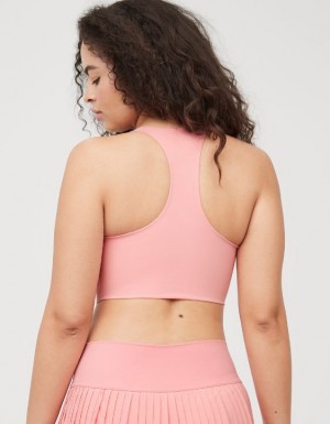 Aerie OFFLINE By Real Me Hold Up! Racerback Sports Bras Pink | 0185FUAWZ