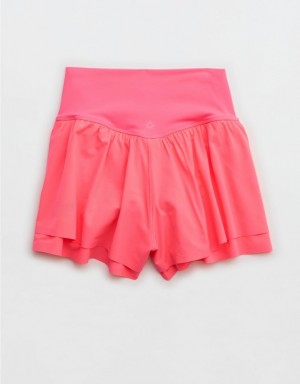 Aerie OFFLINE By Real Me Ruched Flowy Shorts Pink | 6937TSLMA