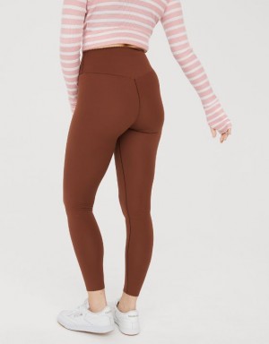 Aerie OFFLINE By Real Me XTRA Hold Up! Scallop Leggings Brown | 8407WQOHM