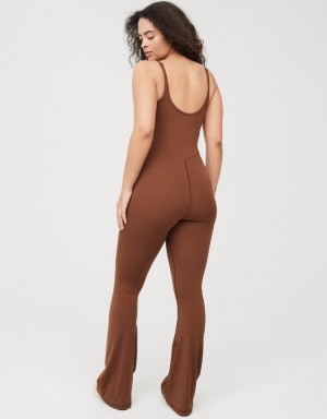 Aerie OFFLINE By Real Me Xtra Flare Jumpsuit Brown | 7208SMAFH