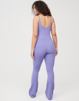 Aerie OFFLINE By Real Me Xtra Flare Jumpsuit Purple | 4129XLOID