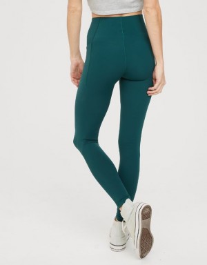 Aerie OFFLINE By Real Me Xtra Hold Up! Pocket Leggings Deep Green | 3652HORTB