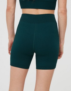 Aerie OFFLINE By Seamless V-Front 5" Bike Shorts Deep Green | 7295HWERN