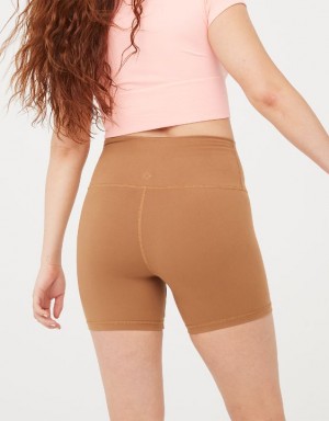 Aerie OFFLINE By The Hugger 5" Bike Shorts Brown | 7284DHLWF