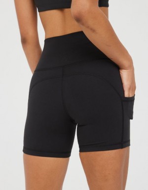 Aerie OFFLINE By The Hugger 5" Pocket Bike Shorts Black | 6843GZPCS