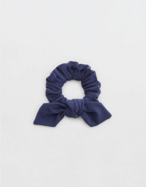 Aerie OFFLINE By The Hugger Bow Hair Accessories Blue | 9640UCDYE