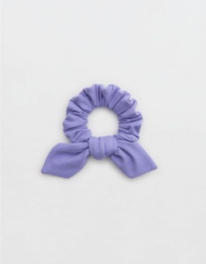 Aerie OFFLINE By The Hugger Bow Hair Accessories Purple | 6180LXNHK