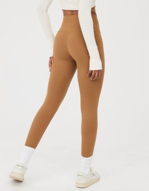 Aerie OFFLINE By The Hugger High Waisted Leggings Brown | 0865OZGTI