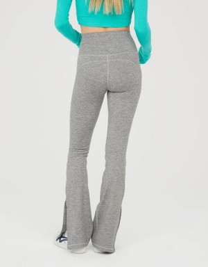 Aerie OFFLINE By The Hugger Split-Hemcut Leggings Grey | 3865HSFGA