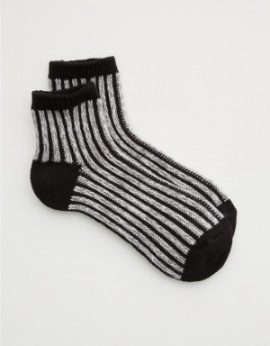 Aerie Plated Bobby Socks Black | 4691KCVAH