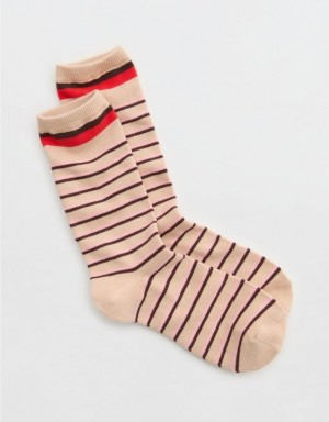 Aerie Real Soft® Crew Socks Beige | 9546PVIDU