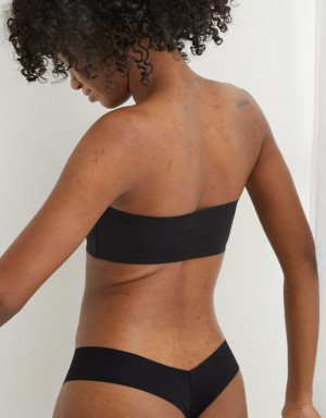 Aerie SMOOTHEZ Bandeaulette Bras Black | 6543BYLRU