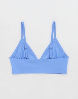 Aerie SMOOTHEZ Lace Trianglelette Bras Blue | 2169HNUVE