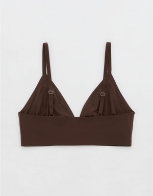 Aerie SMOOTHEZ Lace Trianglelette Bras Dark Grey | 3609RDBKS