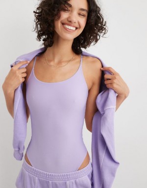 Aerie SMOOTHEZ Scoop Bodysuit Purple / Wash | 1579IEGUQ