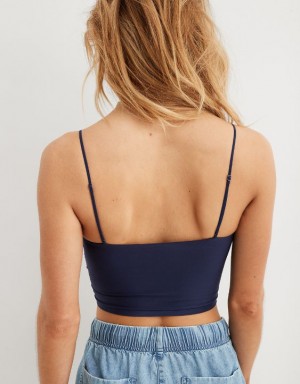 Aerie SMOOTHEZ Tank Cami Bras Navy | 2751FYNTD