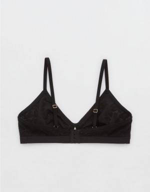 Aerie Show Off Lace Cut Outlette Bras Black | 2906STQDR