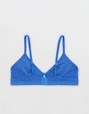 Aerie Show Off Lace Cut Outlette Bras Deep Blue | 5832MAKLV