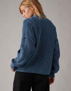 Aerie Slouchy Cardigan Blue | 5476DCWIO