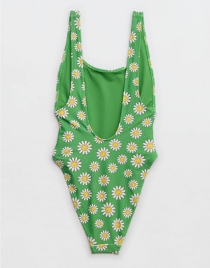 Aerie Smiley® Birthday Scoop One Piece Swimsuits Green | 8507DVHPM