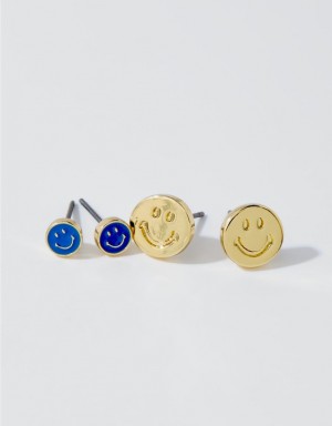 Aerie Smiley® Stud Earring Pack Jewelry Gold | 2604SBAQF